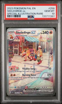 2023 POKEMON PAL EN-PALDEA EVOLVED #258 SKELEDIRGE EX PSA 10 - Image 1