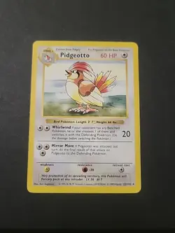 HP Pokemon Pidgeotto 022/102 Base Set (Shadowless) Rare - Image 1