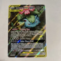 Venusaur and Snivy GX Holo Pokemon Card - Image 1