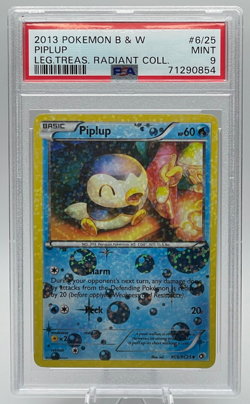 2013 POKEMON BLACK & WHITE LEGENDARY TREASURES RADIANT COLL. #RC6 PIPLUP PSA 9 - Image 1