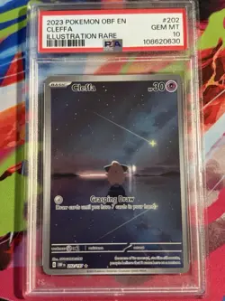 Pokemon TCG Cleffa Sv03: Obsidian Flames Holo Illustration Rare 202/197 PSA 10 - Image 1