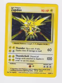Zapdos - Holo - 16/102 Base Set - WOTC Unlimited - Pokemon TCG - 1999 - Image 1