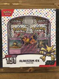 Pokemon 151 Alakazam EX Scarlet and Violet Collection Box 4 Packs, Sealed 820650855269 - Image 1