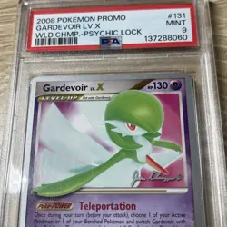 2008 POKEMON WORLD CHAMPIONSHIPS PROMO PSYCHIC LOCK #131 GARDEVOIR LV.X PSA 9 - Image 3