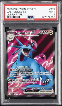2025 POKEMON JTG EN-JOURNEY TOGETHER ULTRA RARE #177 SALAMENCE EX PSA 9 - Image 1
