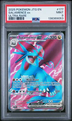 2025 POKEMON JTG EN-JOURNEY TOGETHER ULTRA RARE #177 SALAMENCE EX PSA 9 - Image 1