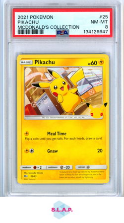 PIKACHU MCDONALD'S COLLECTION POKEMON MCDONALD'S COLLECTION 2021 25 PSA 8 - Image 1