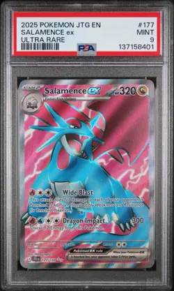 2025 POKEMON JTG EN-JOURNEY TOGETHER ULTRA RARE #177 SALAMENCE EX PSA 9 - Image 1