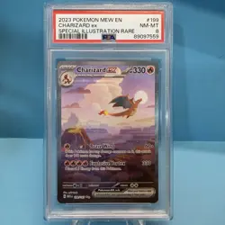 2023 POKEMON MEW EN-151 SPECIAL ILLUSTRATION RARE #199 CHARIZARD EX PSA 8 - Image 1