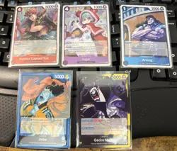One Piece CCG Lot Leaders And Foil Lot Of 5 OP14 English Jinbe Gecko Moria - Image 1