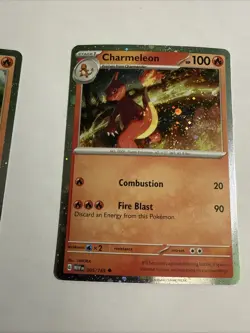 Charmeleon Charmander 005/004/165 MEW EN-151 Cosmos Holo Pokemon Card - Image 3