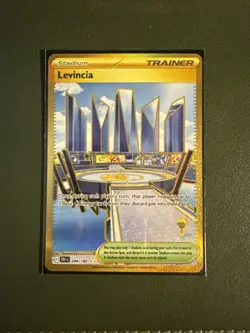Pokemon TCG Trainer Card Levincia Stadium Gold 244/182 Destined Rivals NM Card - Image 1