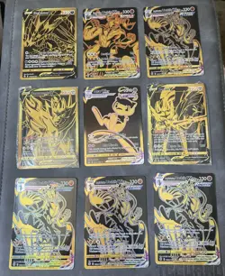 Pokemon 9 Card Lot Gold/Black (Mew Vmax, Eternatus Vmax, More) - Image 1