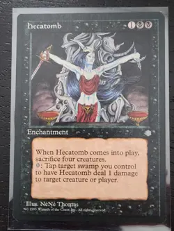 Hecatomb [Ice Age] Rare Black Enchantment MTG Regular NM *Actual Pic - Image 1