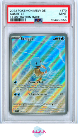 SQUIRTLE ILLUSTRATION RARE POKEMON GERMAN MEW DE-151 2023 170 PSA 9 - Image 1