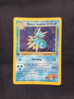 Pokemon Cards: Gym Heroes 1st Edition Rare Holo: Misty's Seadra 9/132 - Image 1