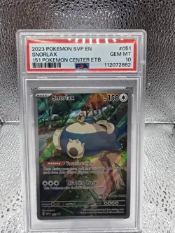 2023 POKEMON SVP EN-SV BLACK STAR PROMO POKEMON CENTER ETB #051 SNORLAX PSA 10 - Image 1