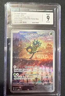 Pokemon TCG Teal Mask Ogerpon Black Star Promo Mint 9 CGC Error Partial Crimp - Image 1