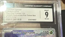 Pokemon TCG Teal Mask Ogerpon Black Star Promo Mint 9 CGC Error Partial Crimp - Image 2