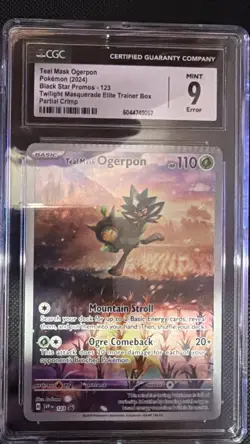 Pokemon TCG Teal Mask Ogerpon Black Star Promo Mint 9 CGC Error Partial Crimp - Image 5