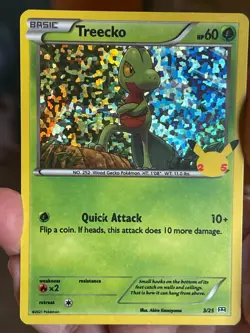 POKEMON TREECKO 3/25 PROMO MCDONALDS HOLOFOIL CONFETTI NM CARD - Image 1