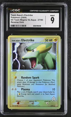 CGC 9 Team Aqua's Electrike EX Team Magma Vs Aqua 27/95 Reverse Holo Pokemon - Image 1