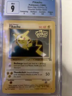 1st Movie Black Star Promo PIKACHU 1999 Pokemon Graded AGS 9 Mint Vintage - Image 1