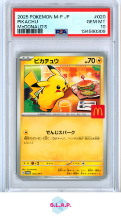 PIKACHU MCDONALD'S POKEMON JAPANESE M-P PROMO 2025 020 PSA 10 - Image 1