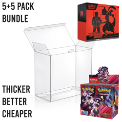 Pokemon ETB + BB Bundle Protective/Protector Display Case - 0.7mm 5 Pack - Image 1