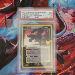 Pokemon Umbreon Gold Star 17/17 Celebrations Classic Collection Holo 2021 PSA 9 - Image 1