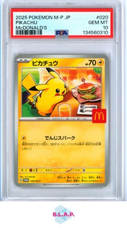 PIKACHU MCDONALD'S POKEMON JAPANESE M-P PROMO 2025 020 PSA 10 - Image 1