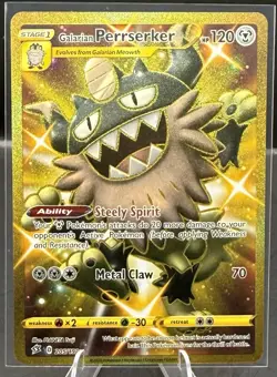 Pokemon TCG Galarian Perrserker Rebel Clash 205/192 Holo Secret Rare - Image 1