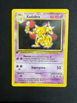 Pokemon Kadabra 32/102 Set Base Prima Edizione Wizards ITA Carte Vintage - Image 1