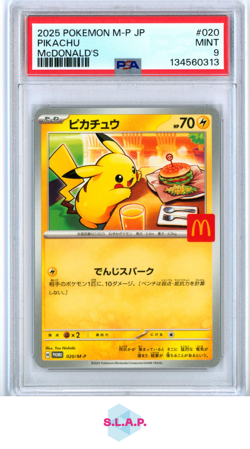 PIKACHU MCDONALD'S POKEMON JAPANESE M-P PROMO 2025 020 PSA 9 - Image 1