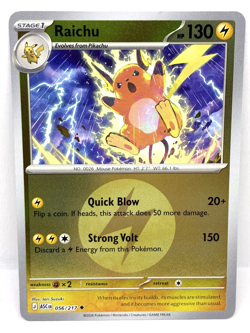 Raichu - 056/217 Pokemon TCG Ascended Heroes Lightning Energy Reverse Holo Card - Image 1