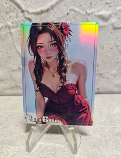 Aerith FFY Trading Card Waifu Goddess Story Anime Girl holo Karte Manga Full Art - Image 1