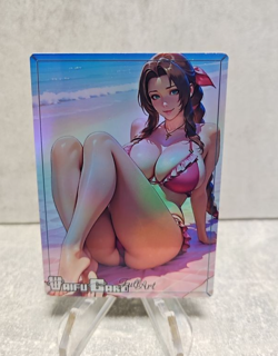 Aerith FFY Trading Card Waifu Goddess Story Anime Girl holo Karte Manga Full Art - Image 1