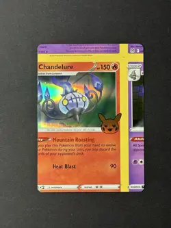 NFC Chandelure Trick Or Trade Miscut Error Holo Pokemon TCG Card - Image 1