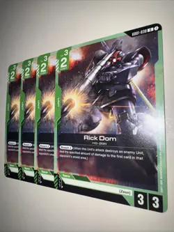 GD01-030 Rick Dom X4 Playset Gundam TCG CCG English Card Game - Image 3