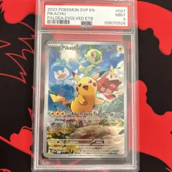 2023 POKEMON SVP EN-SV BLACK STAR PROMO #027 PIKACHU PSA 9 - Image 1