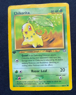 1st Edition Chikorita 54/111 Neo Genesis Set Rare Vintage Pokemon Card - (HP) - Image 1
