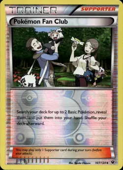 Pokemon Fan Club 107/124 Reverse Holo XY Fates Collide Pokemon - Image 1