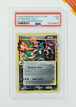 Pokemon PSA 1 Charizard Gold Star #100 Holo Ex Dragon Frontiers 2006 English - Image 1