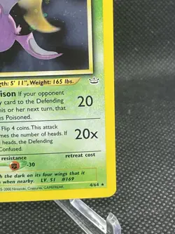 🦇 Crobat 4/64 Holo Rare - Neo Revelation - WOTC Vintage Pokemon Card 🦇 - Image 4