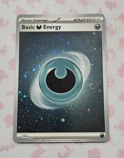 Pokemon Scarlet & Violet Basic Darkness Energy (Cosmos Holo) with 2x Swirl! - Image 1