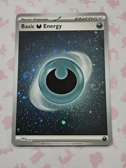 Pokemon Scarlet & Violet Basic Darkness Energy (Cosmos Holo) with 2x Swirl! - Image 2