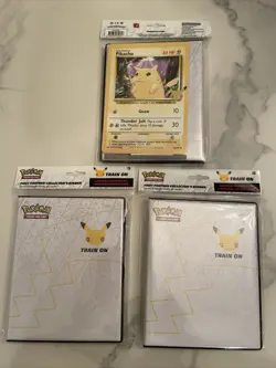 (3) Pokemon: 25th Anniversary First Partner Collector’s Binder Pikachu Lot of 3 820650809606 - Image 1