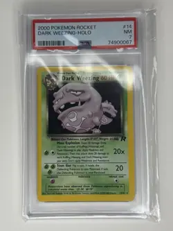 2000 POKEMON ROCKET DARK WEEZING-HOLO PSA 7 NM #14/82 - Image 1