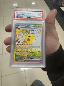 Pokemon TCG Pikachu EX Surging Sparks PSA 9 - Image 1