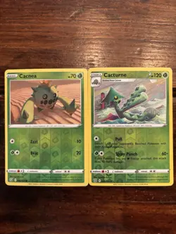 Pokemon Cacnea 004/163 & Cacturne 005/163 Reverse Holo LOT! Battle Styles - Image 1